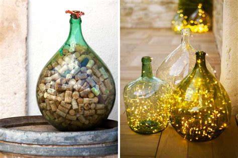 Damigiane come elementi decorativi
