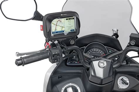 Schema che illustra le varie parti e funzionalità del porta navigatore Givi S954B