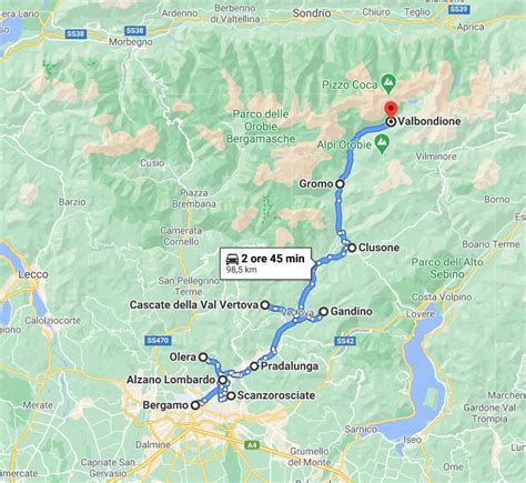 mappa percorse Val Seriana e Brembana