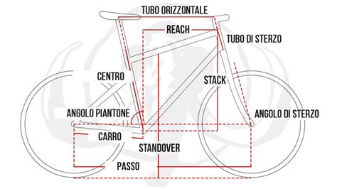 Schema geometrico di una bici Specialized