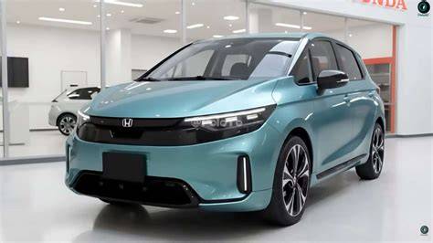 Render futuristico Honda Jazz 2027 in stile digitale