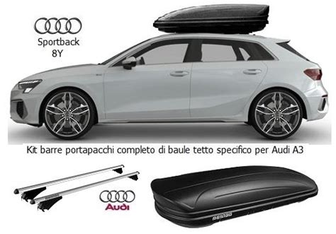 schematiche barre portatutto Audi A3 tetto