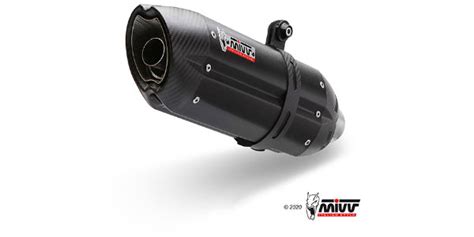 Linea di scarico Mivv Suono Black Steel montata su una moto sportiva