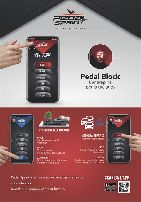 Interfaccia app Pedal Sprint con diverse modalità di guida