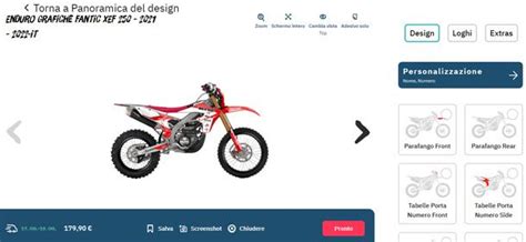 Esempio di configuratore 3D per la personalizzazione di grafiche moto