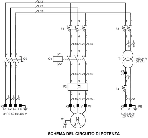 Schema di configurazione blocco potenza Ape 50 e componenti