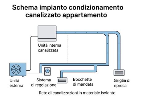 Schema di un sistema di climatizzazione automobilistico con indicazione dei flap e dei motorini di attuazione