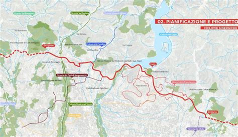 mappa movimento lungo D-route e paesaggi (didascalia)