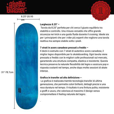 grafico confronto misure tavola skate
