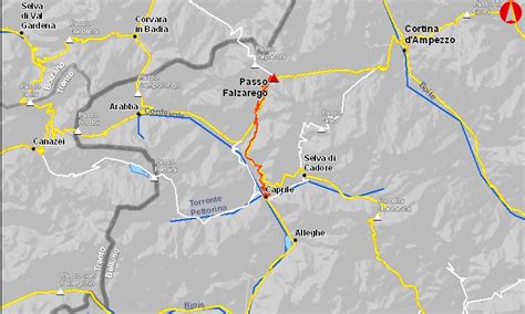 mappa itinerario passo Falzarego e dintorni
