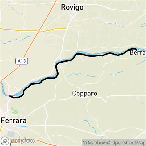 mappa ciclabile Destra Po Ferrara