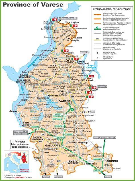 mappa dei sentieri Varese e provincia