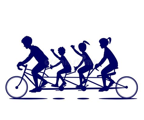 Illustrazione concettuale di una famiglia che utilizza una bicicletta con sidecar per una gita
