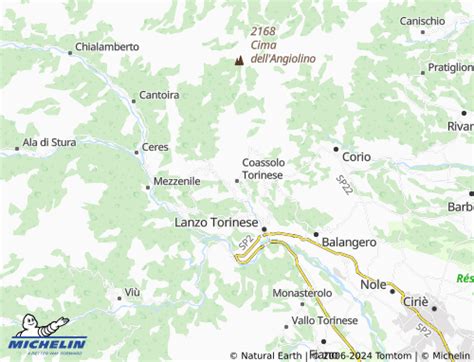mappa itinerario Lanzo Coassolo stradale