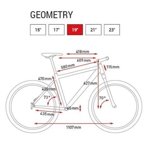 grafico confronto misure telaio MTB