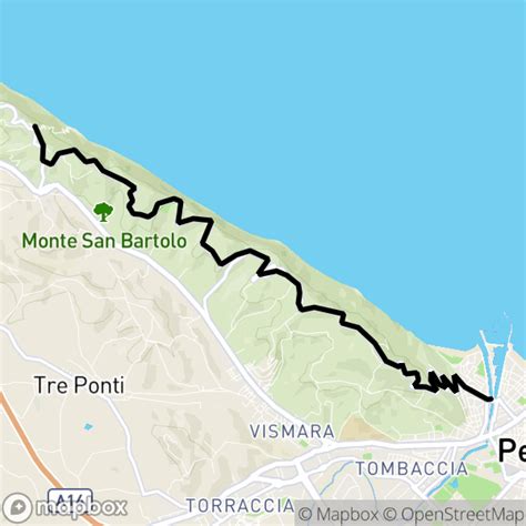 mappa ciclabile Gabicce Mare e San Bartolo
