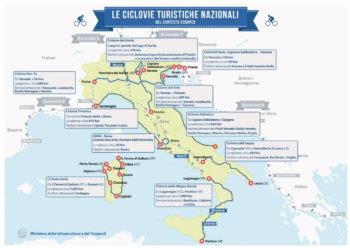 mappa ciclovie nazionali e regionali