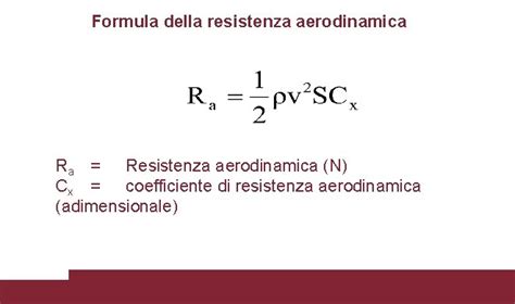 Diagramma che mostra la resistenza aerodinamica e la resistenza al rotolamento