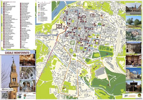 Mappa di Casale Monferrato con evidenziate le vie principali e i dintorni