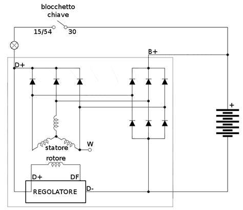 schema collegamenti alternatore e AT
