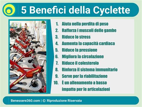 infografica che illustra i benefici della cyclette per la salute cardiovascolare e muscolare