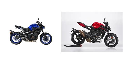 MV Agusta Brutale 800 vs Yamaha MT-09 comparison chart