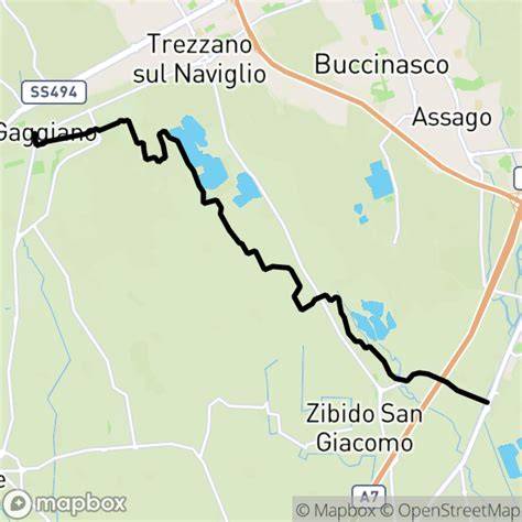 mappa percorso Naviglio Grande Abbiategrasso Corsico
