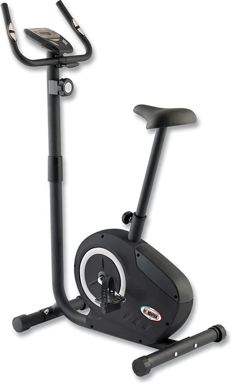Componenti di una cyclette: pedali, sella, manubrio, display