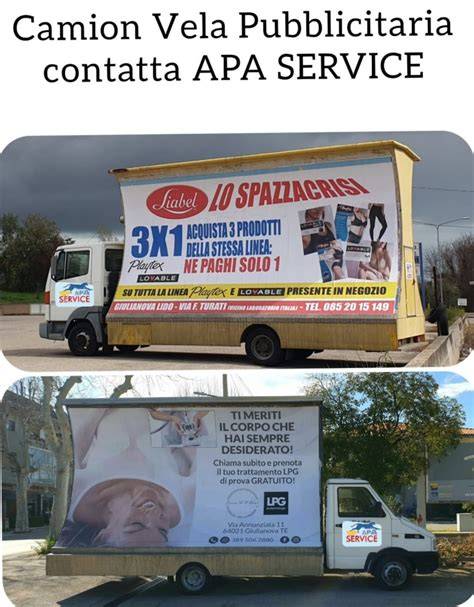 grafica pubblicitaria su camion